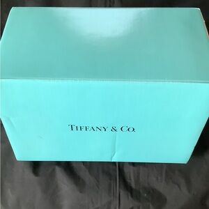Tiffany & Co. Crystal Candle Holder with Teal Band